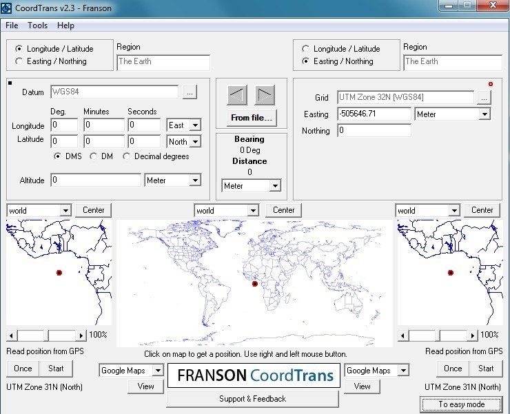 Franson Coordinate Converter