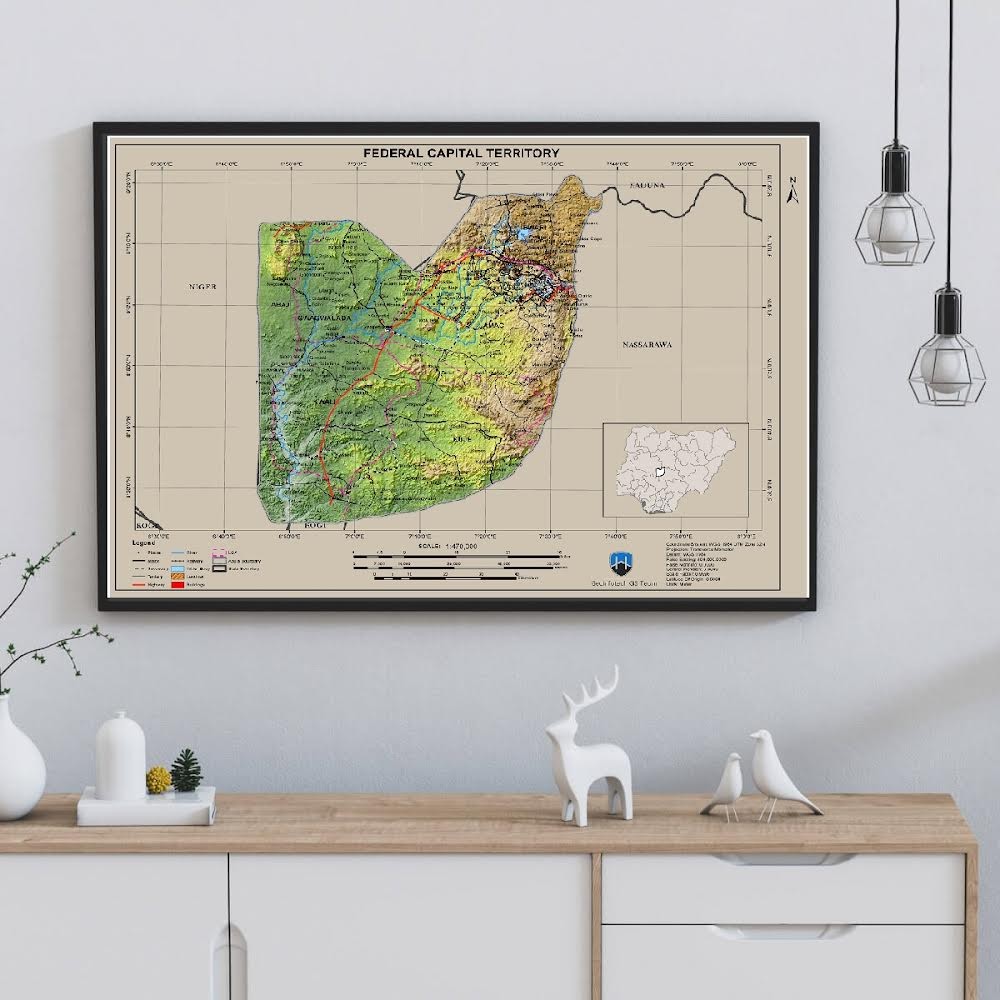 Abuja Topographic Map HD - Free Download
